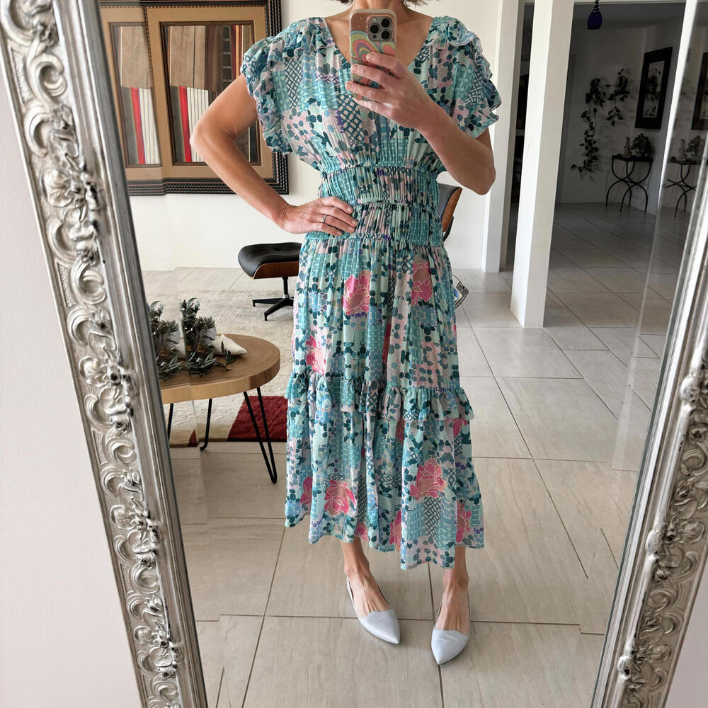 Taj by Sabrina Crippa Floral Midi Dress - Size L
